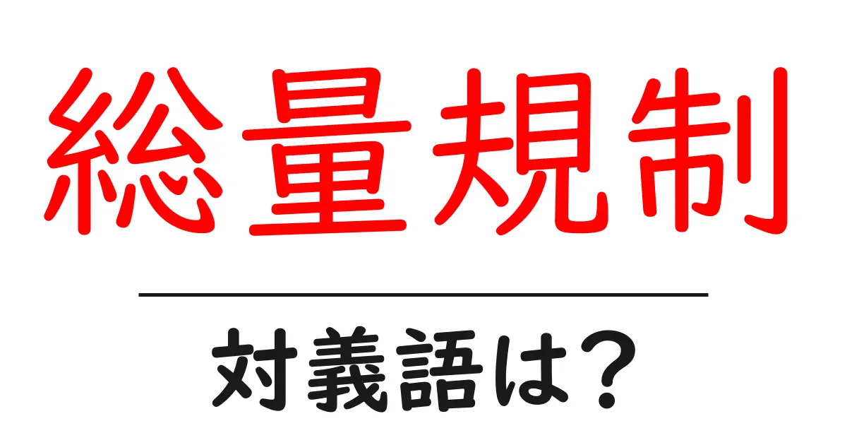 総量規制の対義語・反対語を使用例を交えて分かりやすく解説！
