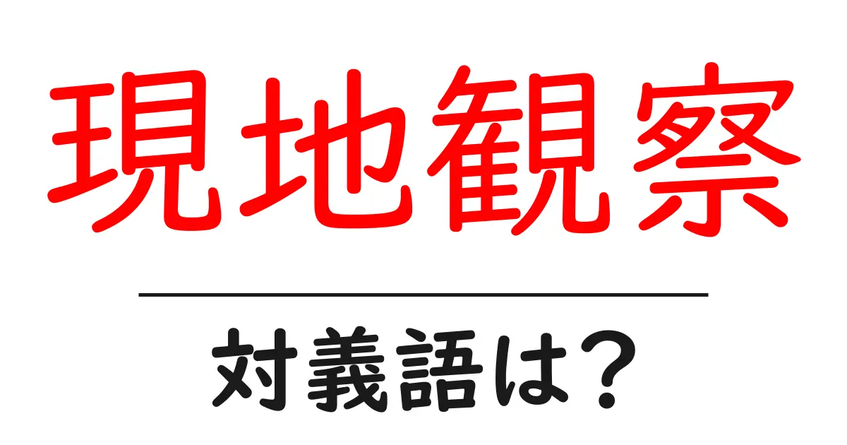 現地観察の対義語・反対語を使用例を交えて分かりやすく解説!