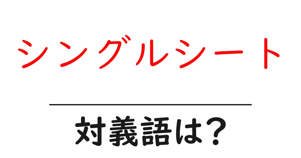 シングルシートの対義語・反対語を使用例を交えて分かりやすく解説!