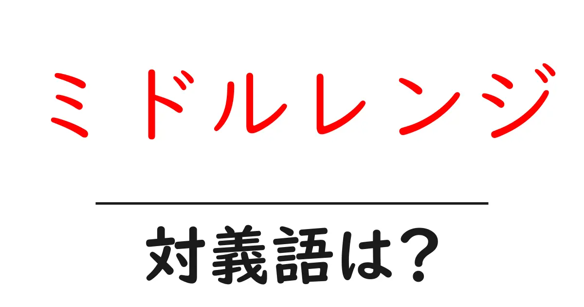 ミドルレンジの対義語・反対語を使用例を交えて分かりやすく解説！