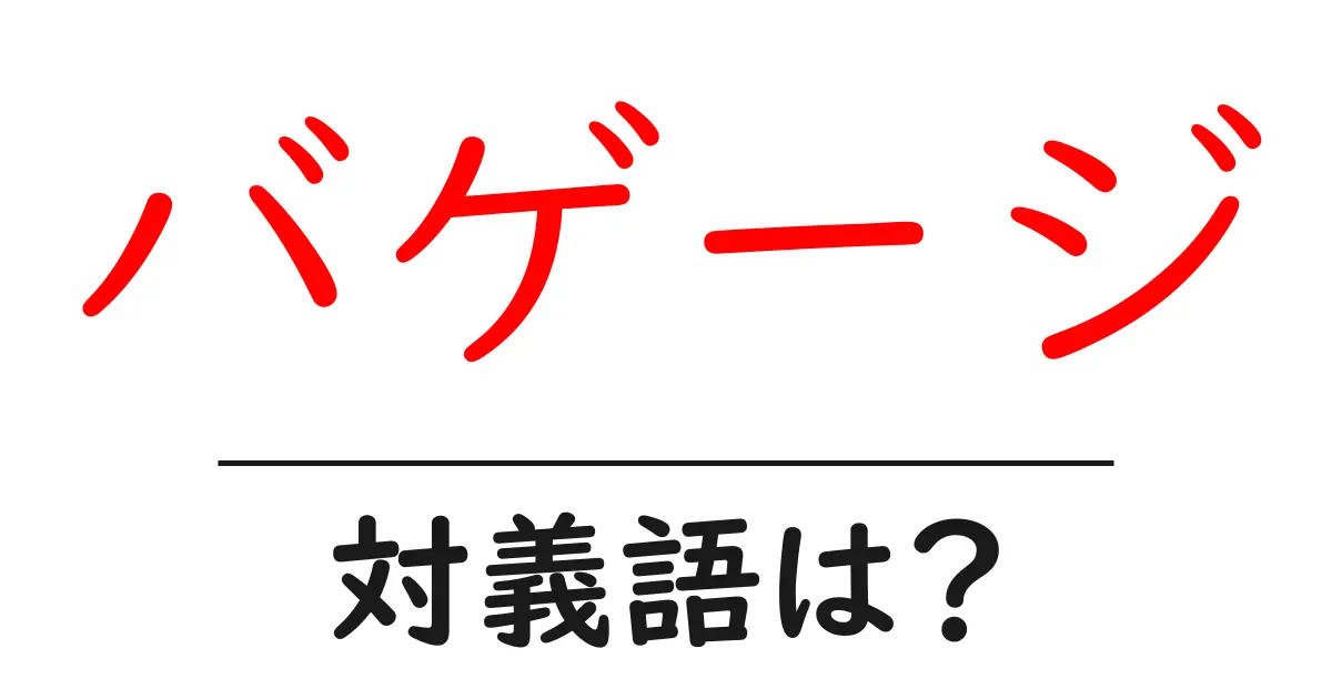 バゲージの対義語・反対語を使用例を交えて分かりやすく解説！