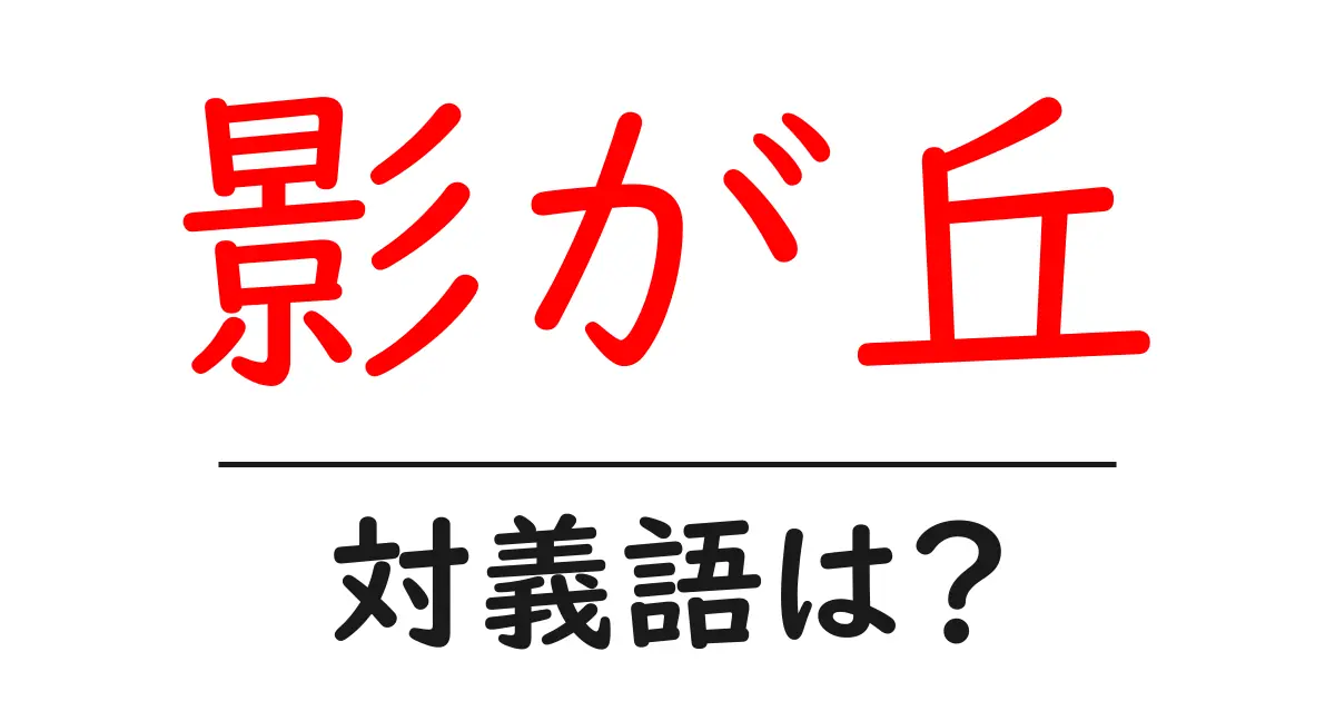 影が丘の対義語・反対語を使用例を交えて分かりやすく解説！