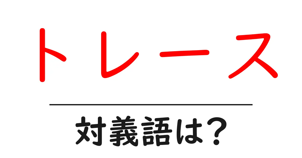 トレースの対義語・反対語を使用例を交えて分かりやすく解説!