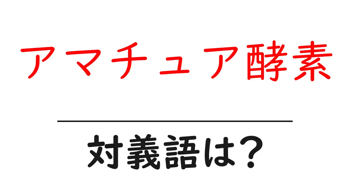アマチュア酵素の対義語・反対語を使用例を交えて分かりやすく解説!