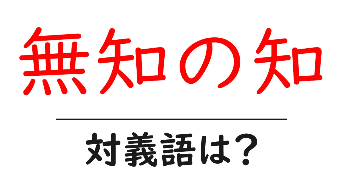 無知の知の対義語・反対語を使用例を交えて分かりやすく解説!