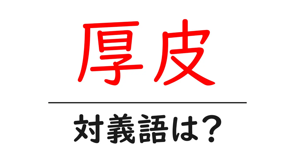厚皮の対義語・反対語を使用例を交えて分かりやすく解説!
