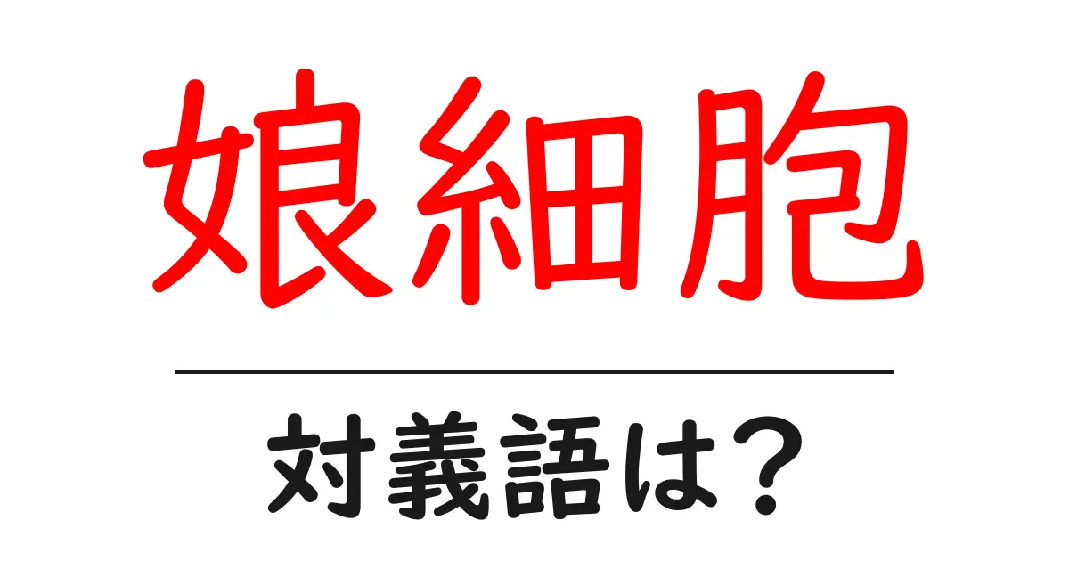 娘細胞の対義語・反対語を使用例を交えて分かりやすく解説!