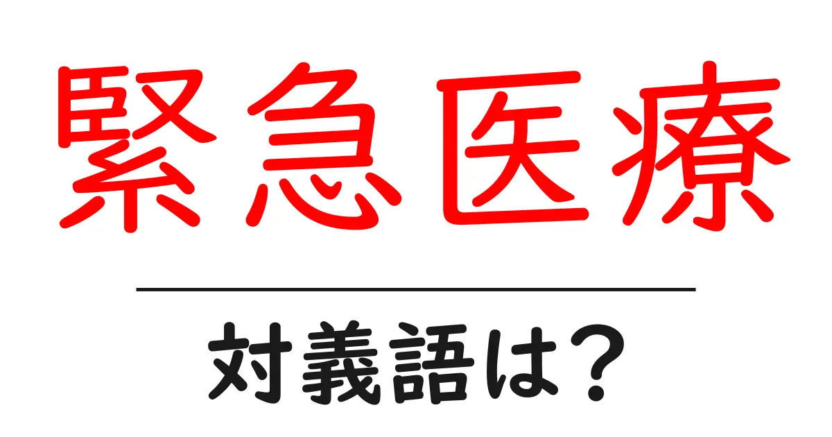 緊急医療の対義語・反対語を使用例を交えて分かりやすく解説!
