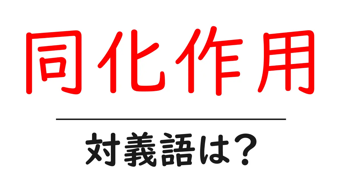 同化作用の対義語・反対語を使用例を交えて分かりやすく解説！