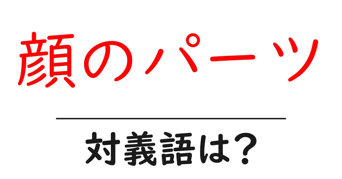 顔のパーツの対義語・反対語を使用例を交えて分かりやすく解説!
