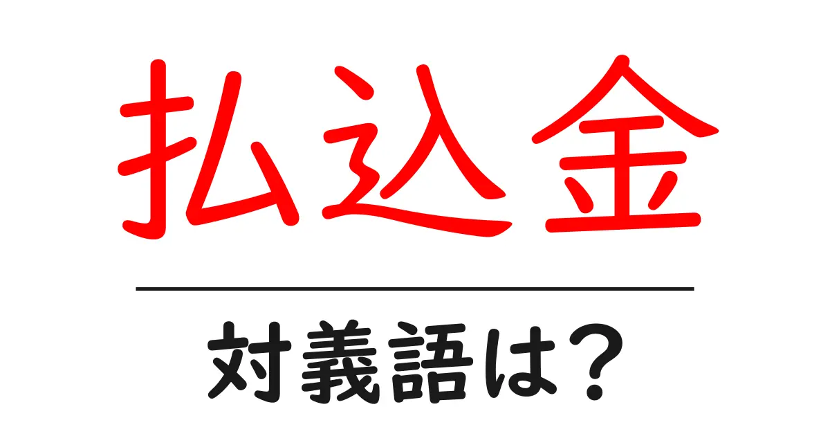 払込金の対義語・反対語を使用例を交えて分かりやすく解説!