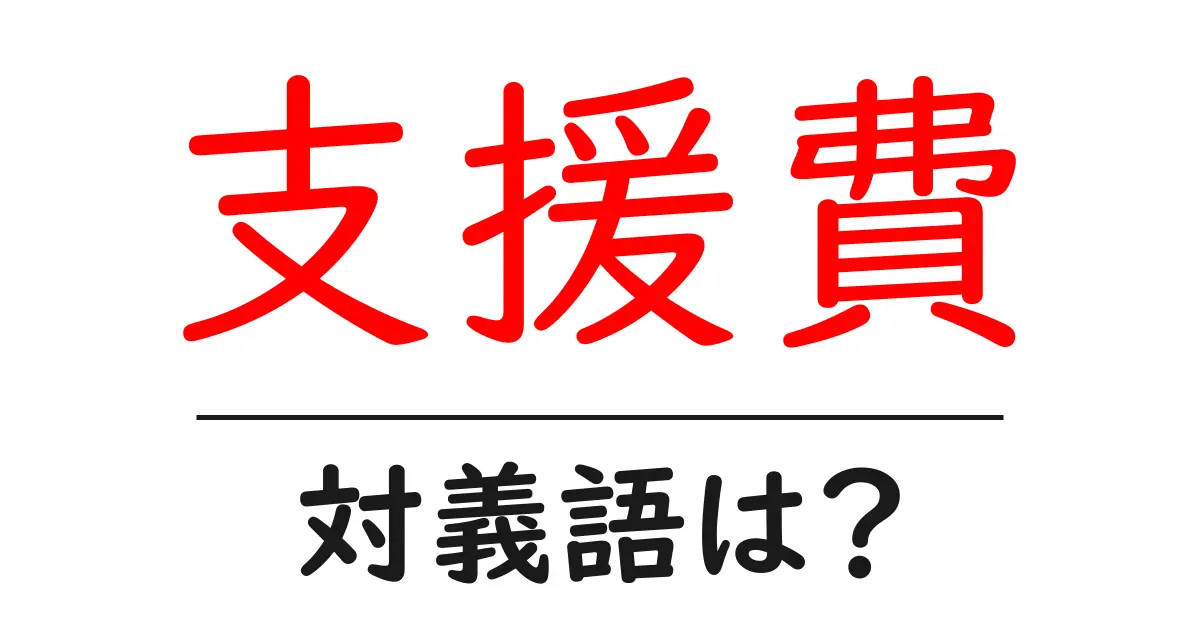 支援費の対義語・反対語を使用例を交えて分かりやすく解説!