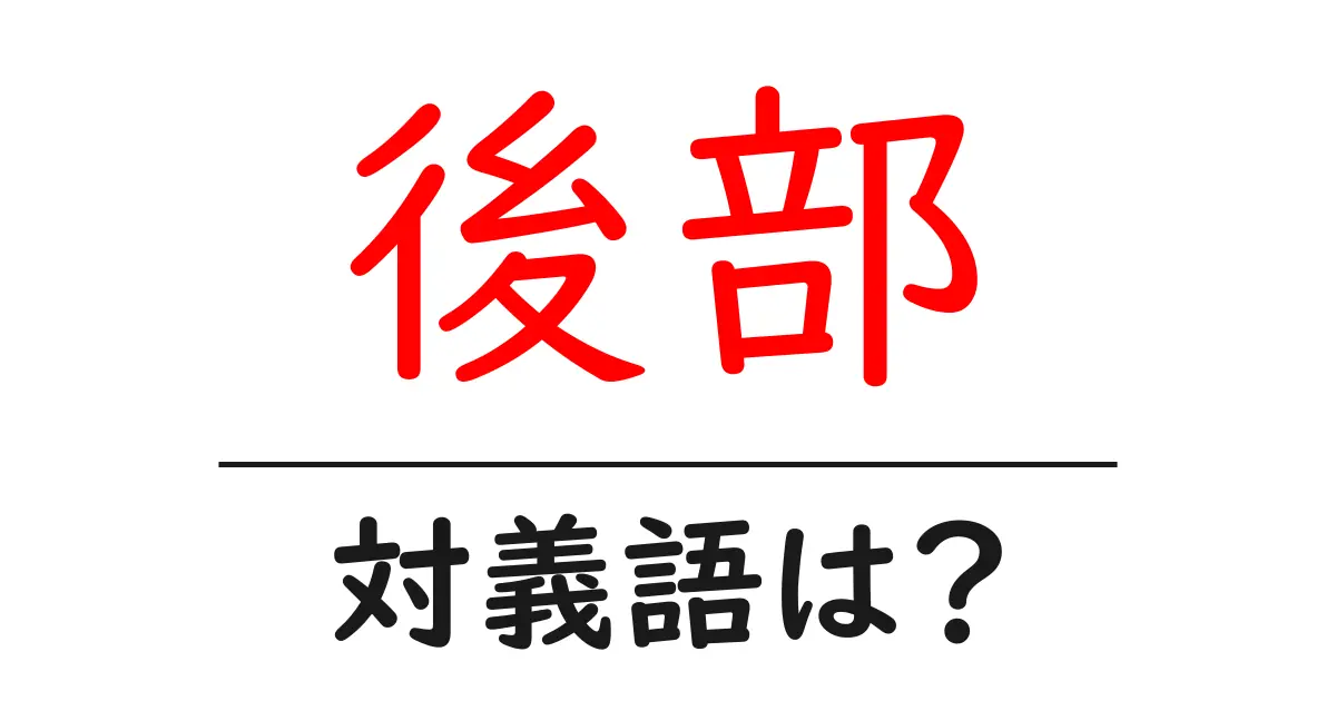 後部の対義語・反対語を使用例を交えて分かりやすく解説！