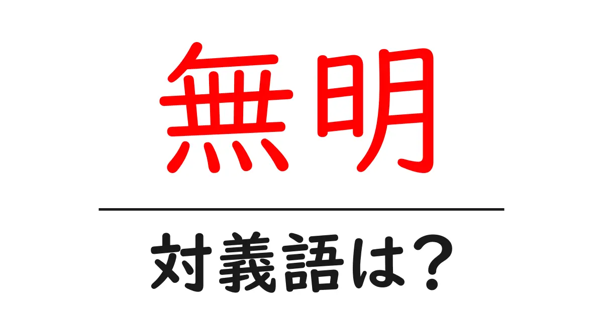 無明の対義語・反対語を使用例を交えて分かりやすく解説!