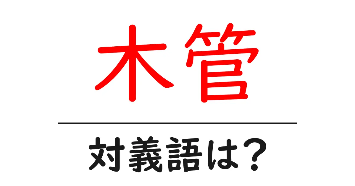 木管の対義語・反対語を使用例を交えて分かりやすく解説!