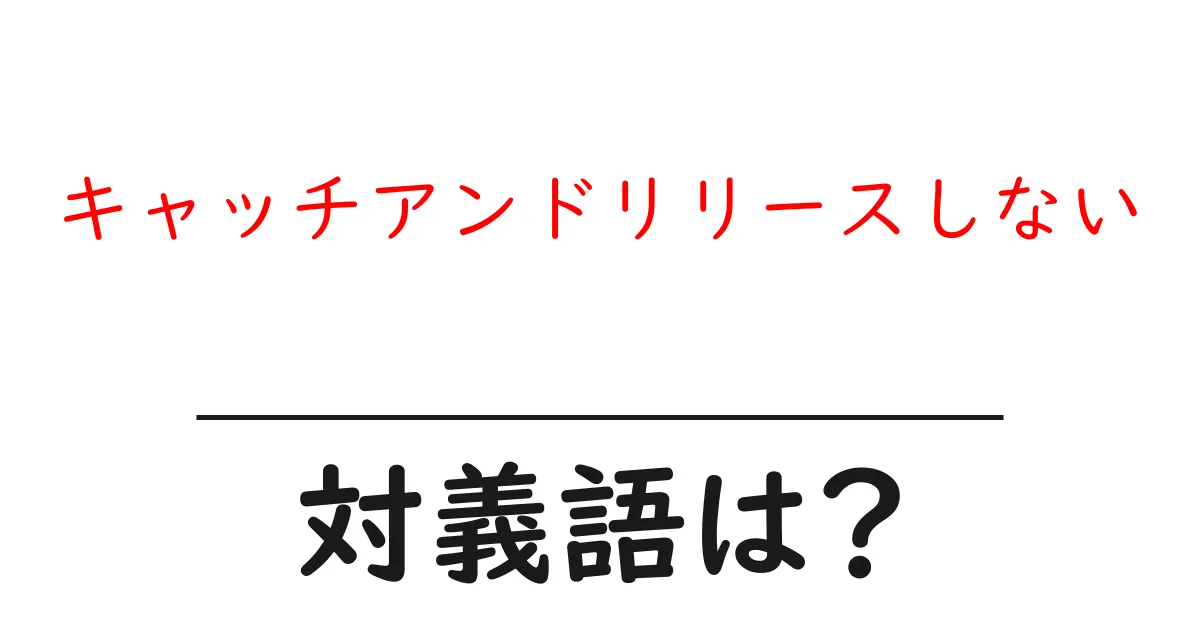 キャッチアンドリリースしないの対義語・反対語を使用例を交えて分かりやすく解説!