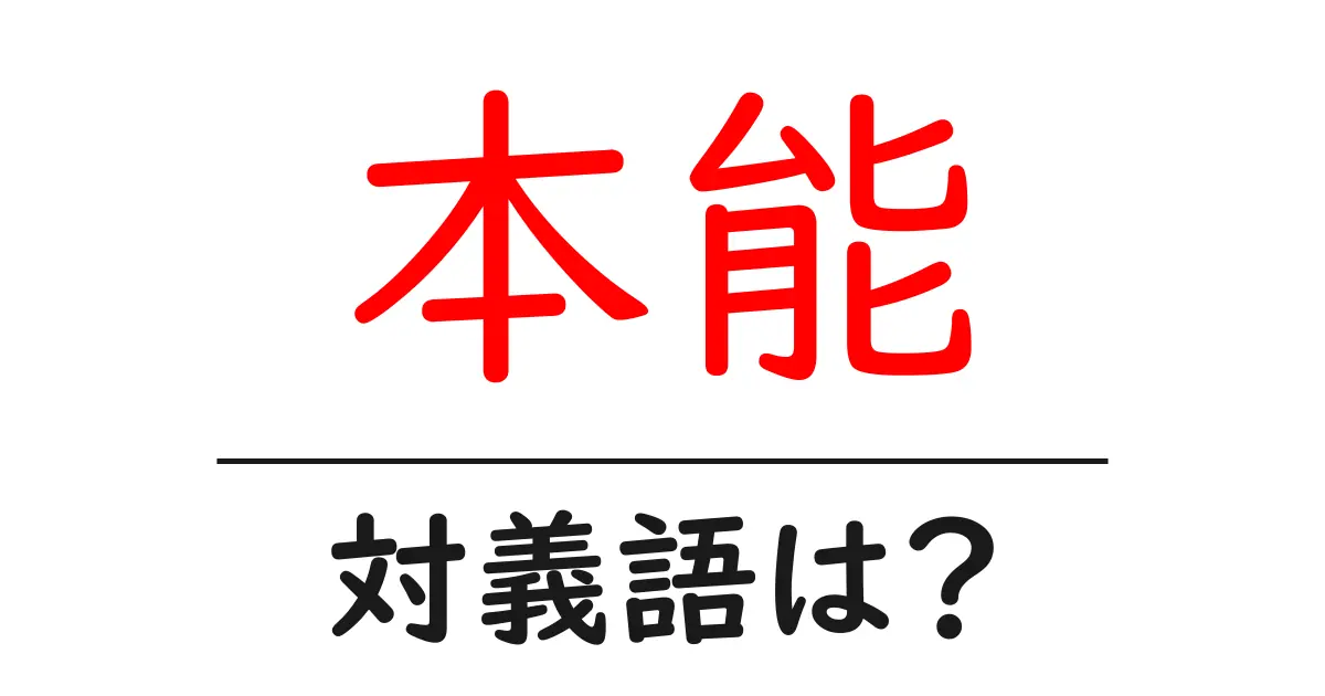 本能の対義語・反対語を使用例を交えて分かりやすく解説!