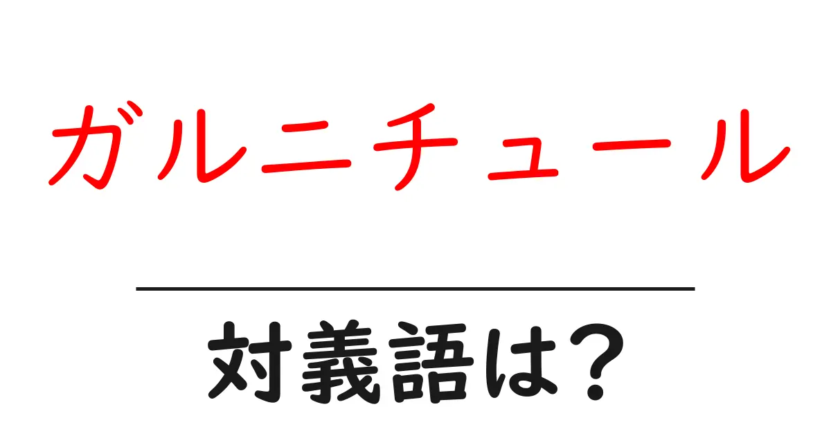 ガルニチュールの対義語・反対語を使用例を交えて分かりやすく解説!