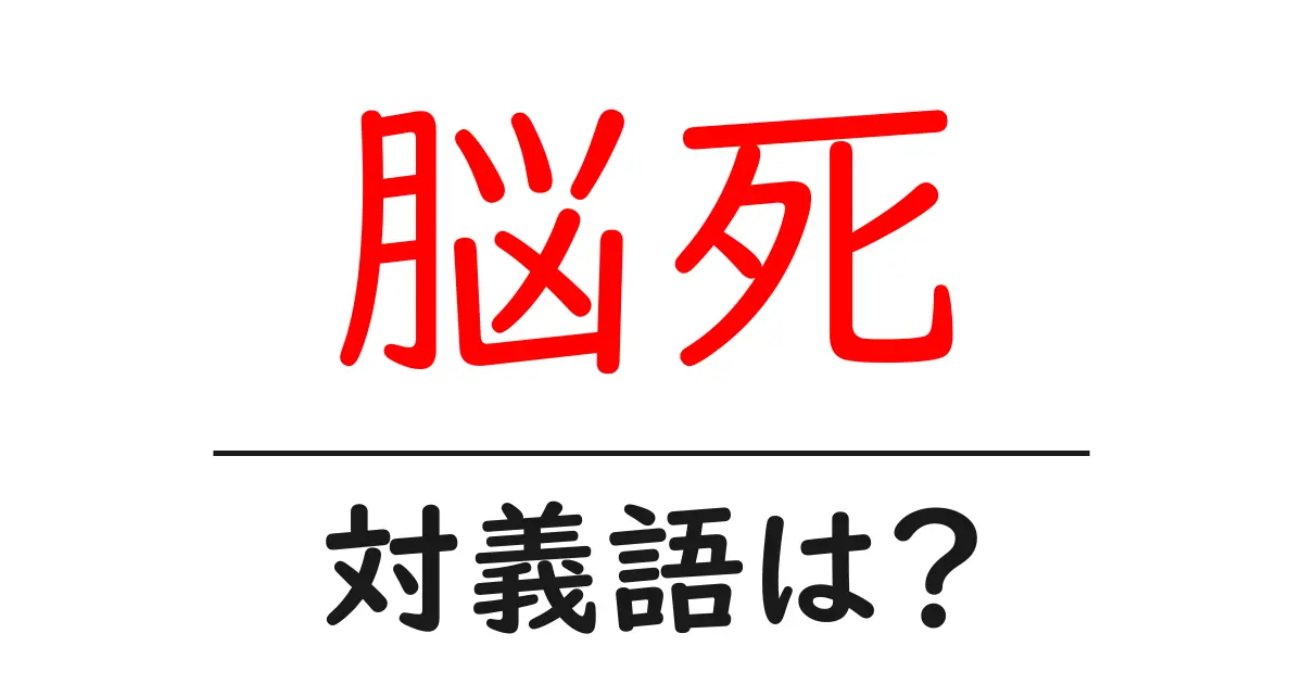 脳死の対義語・反対語を使用例を交えて分かりやすく解説!