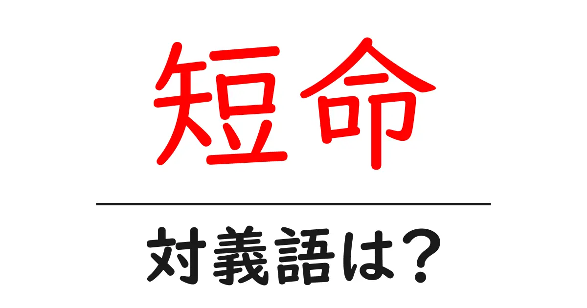 短命の対義語・反対語を使用例を交えて分かりやすく解説!