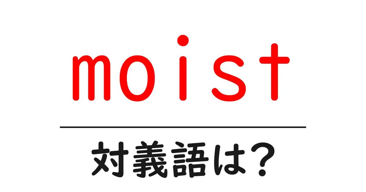 moistの対義語・反対語を使用例を交えて分かりやすく解説!