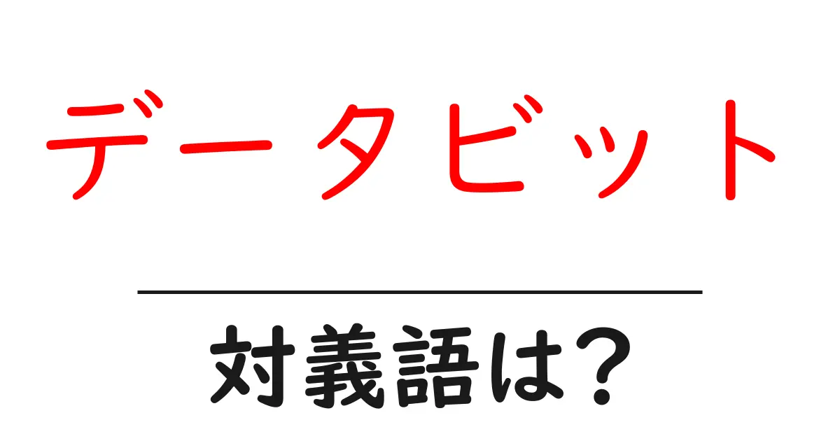 データビットの対義語・反対語を使用例を交えて分かりやすく解説!