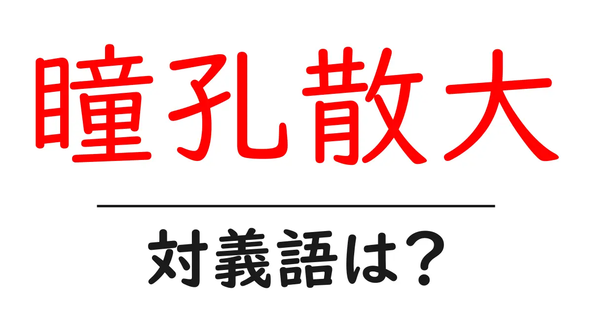 瞳孔散大の対義語・反対語を使用例を交えて分かりやすく解説!