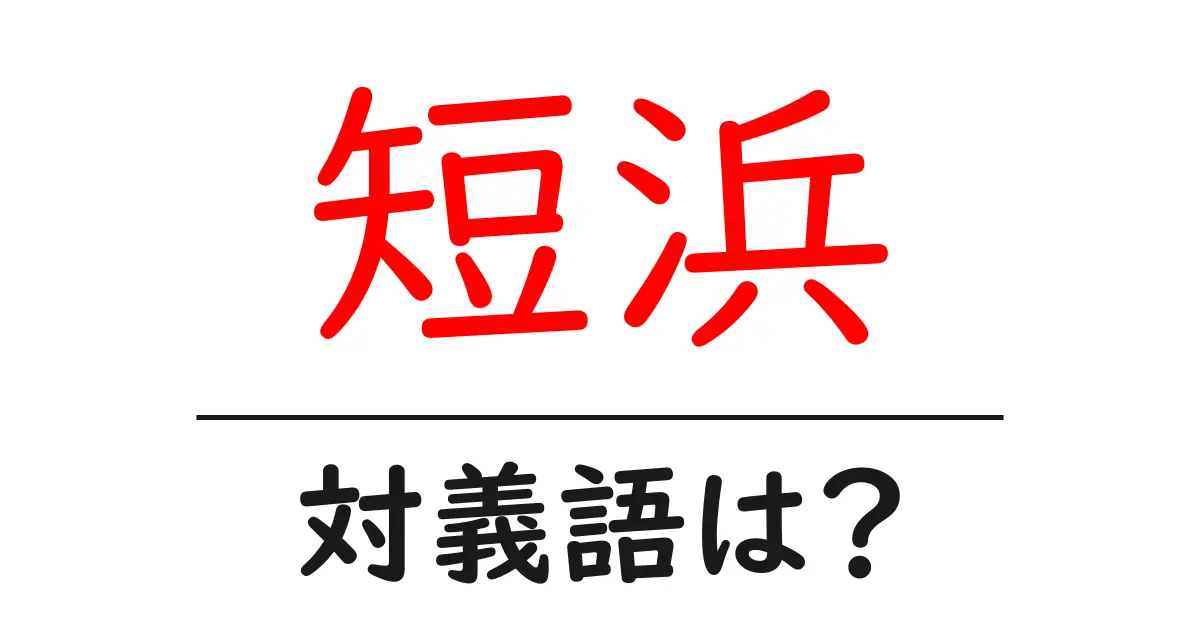短浜の対義語・反対語を使用例を交えて分かりやすく解説!
