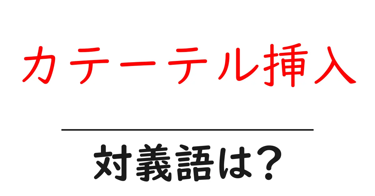 カテーテル挿入の対義語・反対語を使用例を交えて分かりやすく解説!