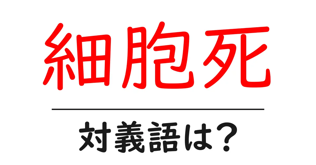 細胞死の対義語・反対語を使用例を交えて分かりやすく解説!