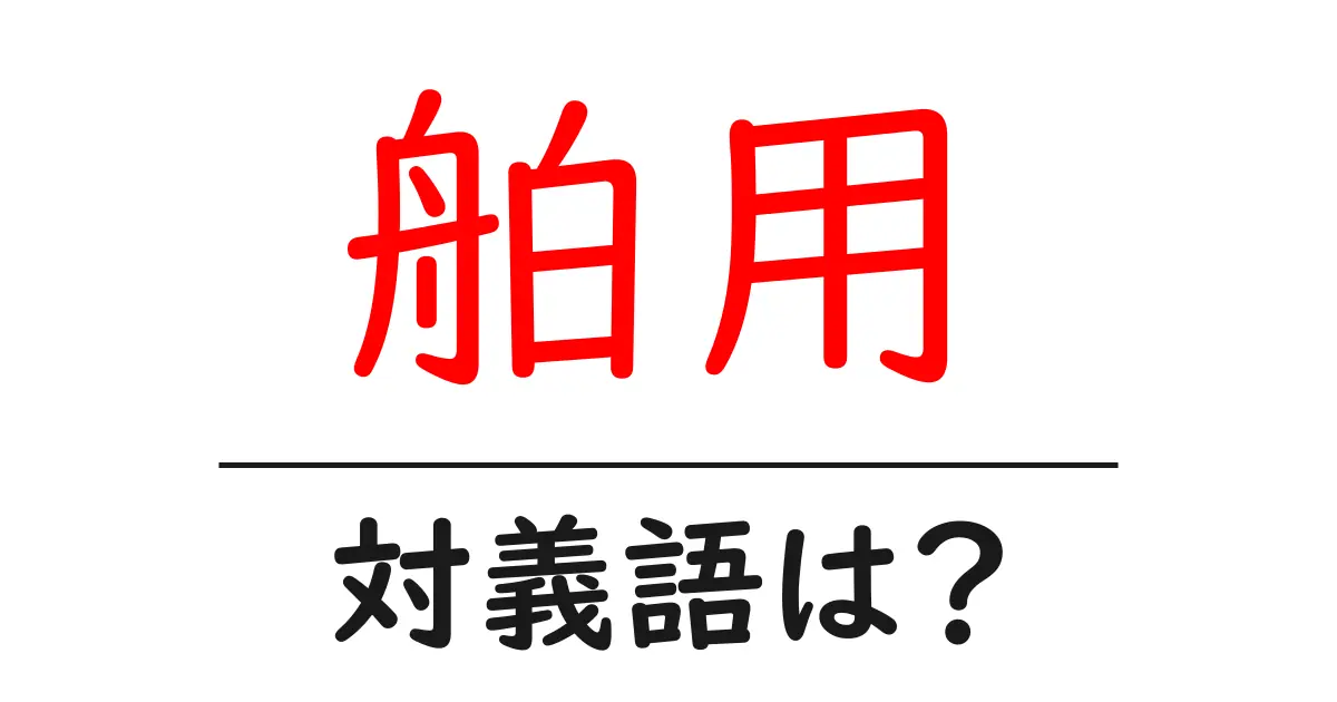 舶用の対義語・反対語を使用例を交えて分かりやすく解説!