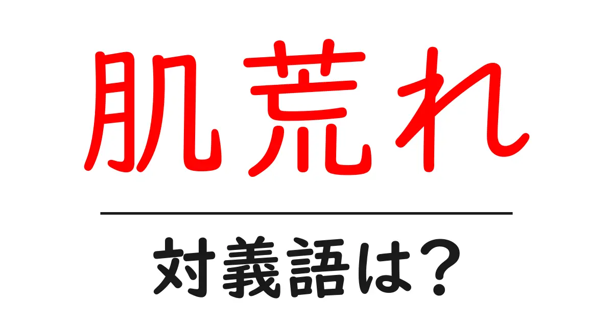 肌荒れの対義語・反対語を使用例を交えて分かりやすく解説!