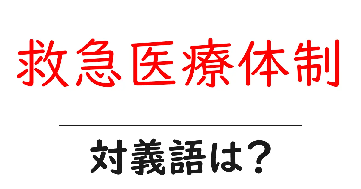 救急医療体制の対義語・反対語を使用例を交えて分かりやすく解説!
