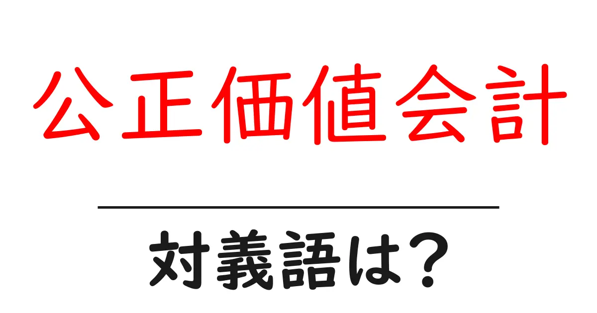 公正価値会計の対義語・反対語を使用例を交えて分かりやすく解説!