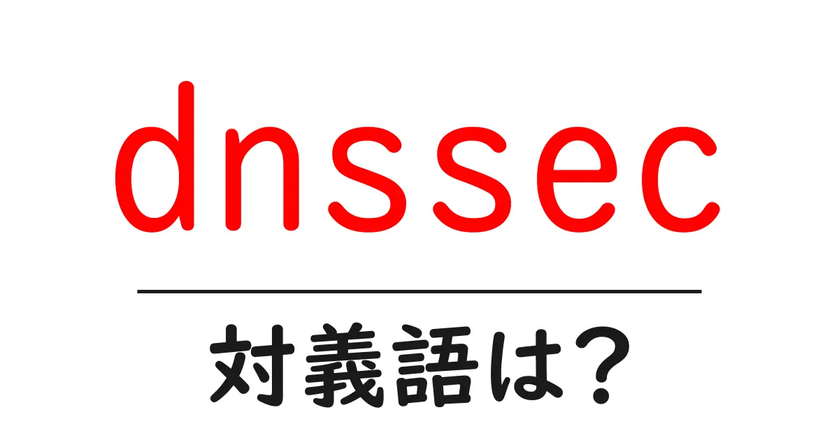 dnssecの対義語・反対語を使用例を交えて分かりやすく解説!