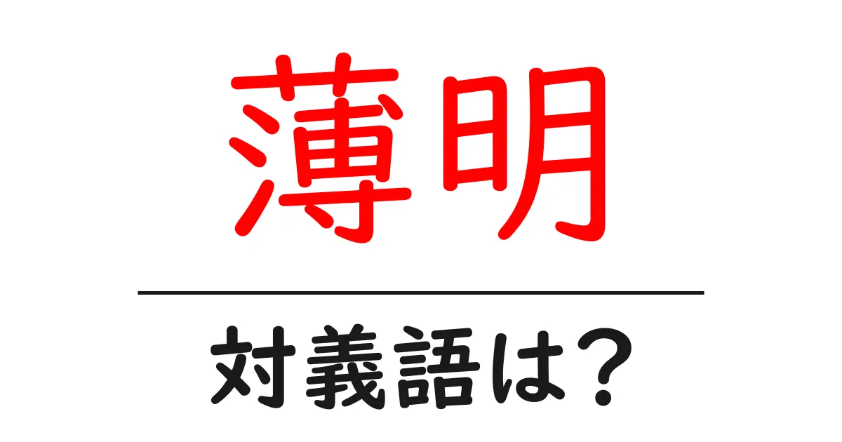 薄明の対義語・反対語を使用例を交えて分かりやすく解説!