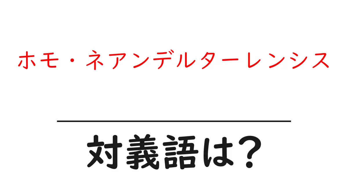ホモ・ネアンデルターレンシスの対義語・反対語を使用例を交えて分かりやすく解説!