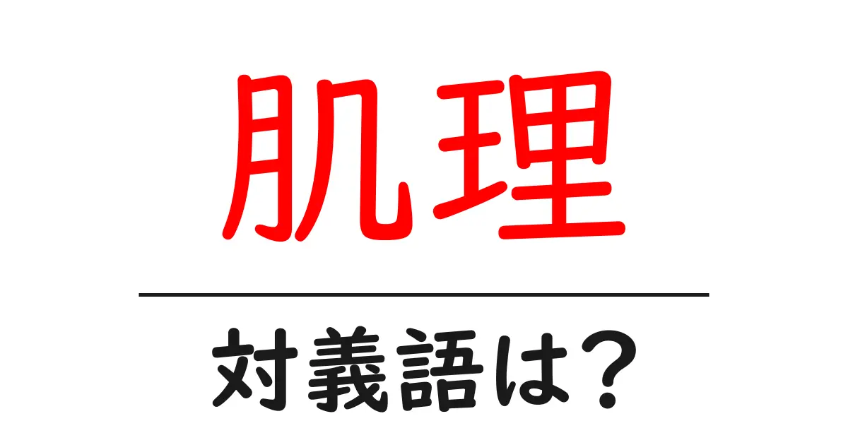 肌理の対義語・反対語を使用例を交えて分かりやすく解説!