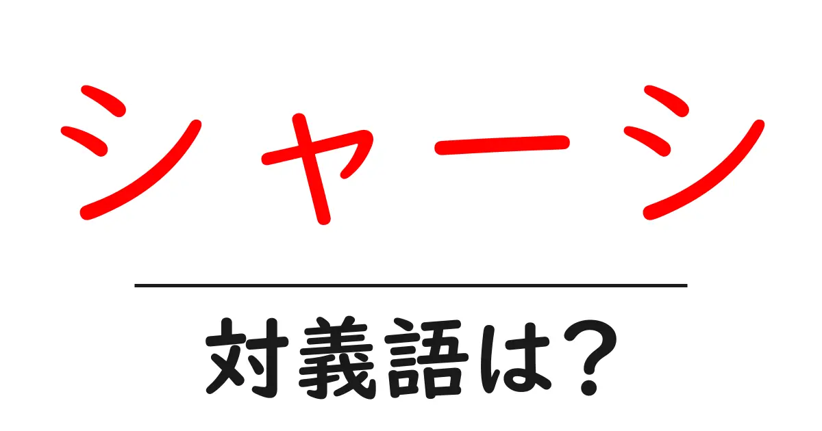 シャーシの対義語・反対語を使用例を交えて分かりやすく解説!