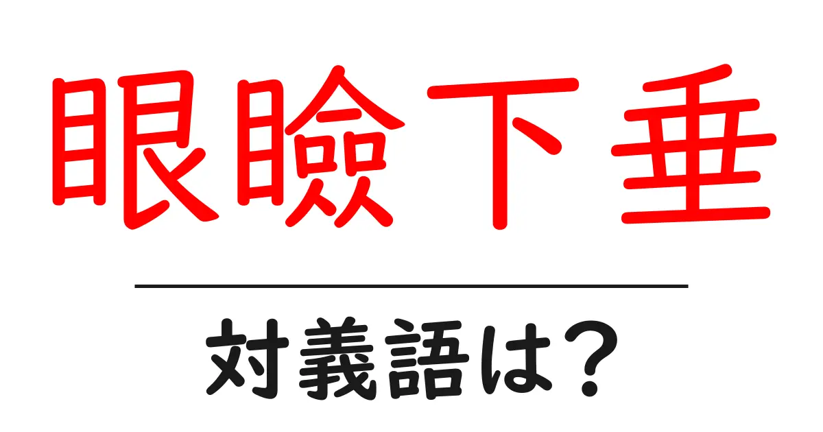 眼瞼下垂の対義語・反対語を使用例を交えて分かりやすく解説！