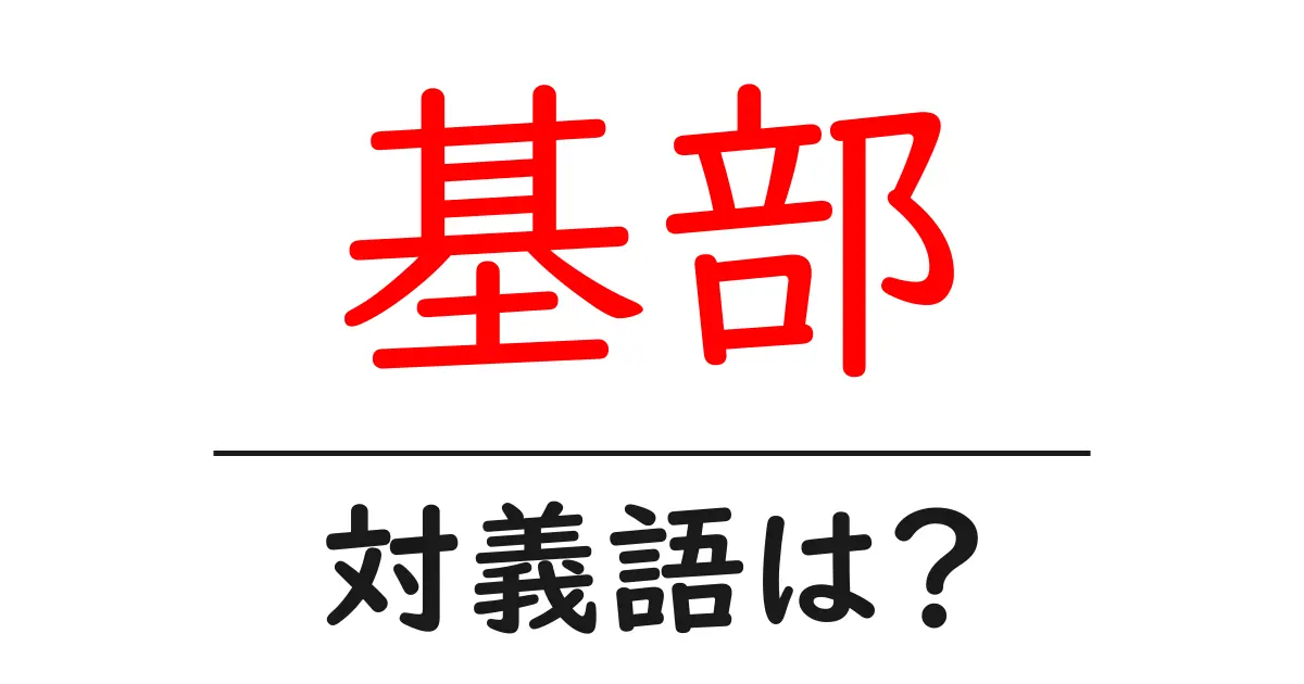 基部の対義語・反対語を使用例を交えて分かりやすく解説!