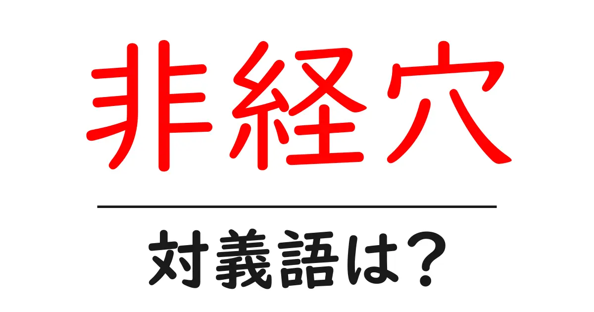 非経穴の対義語・反対語を使用例を交えて分かりやすく解説！