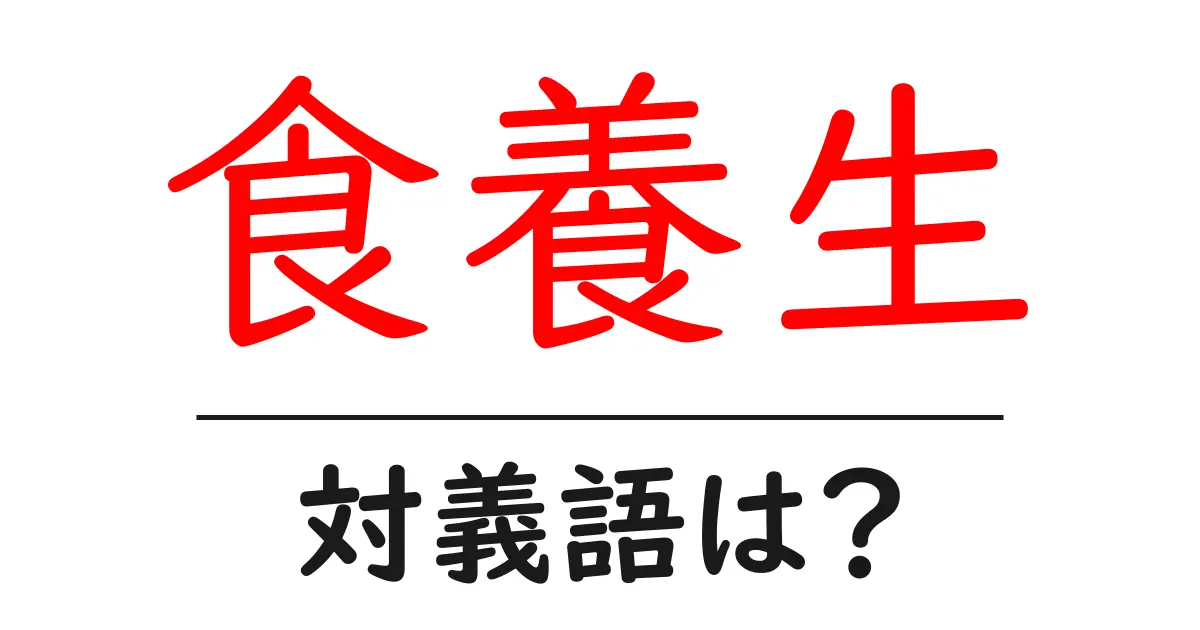 食養生の対義語・反対語を使用例を交えて分かりやすく解説!