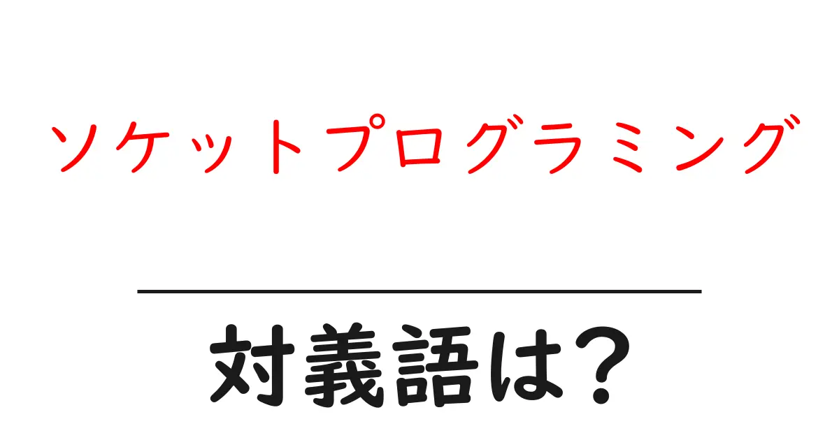 ソケットプログラミングの対義語・反対語を使用例を交えて分かりやすく解説!