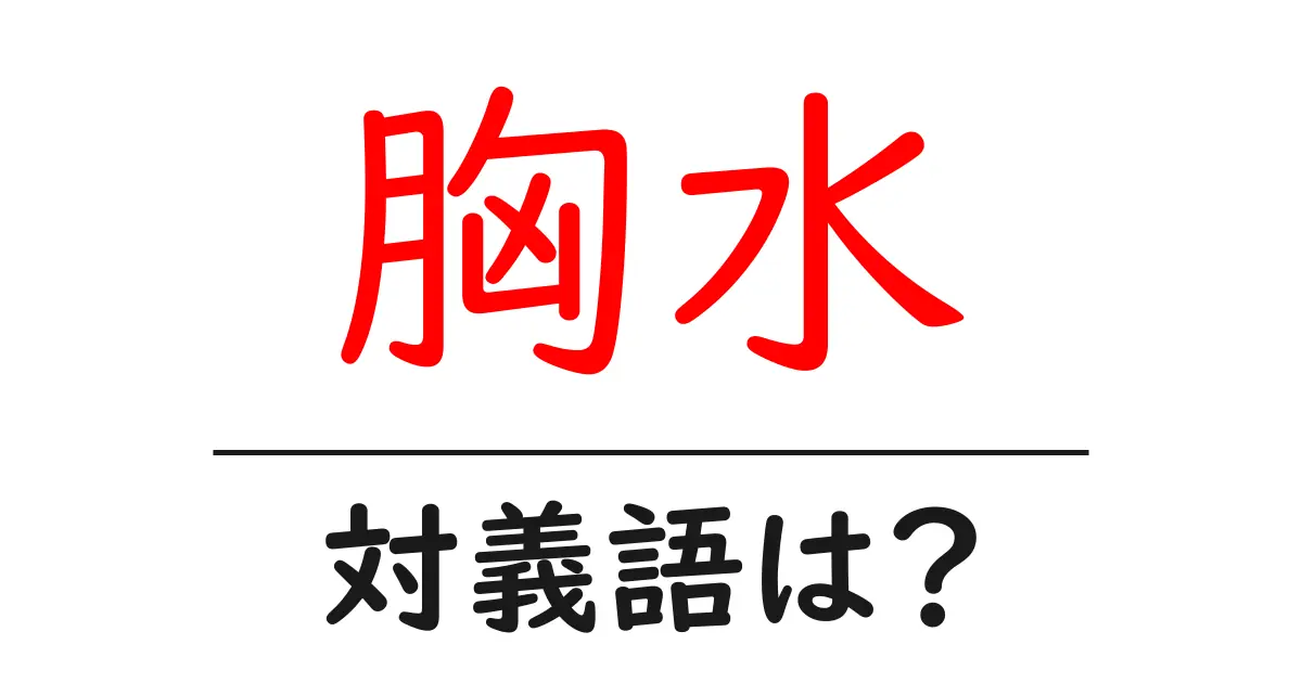 胸水の対義語・反対語を使用例を交えて分かりやすく解説!