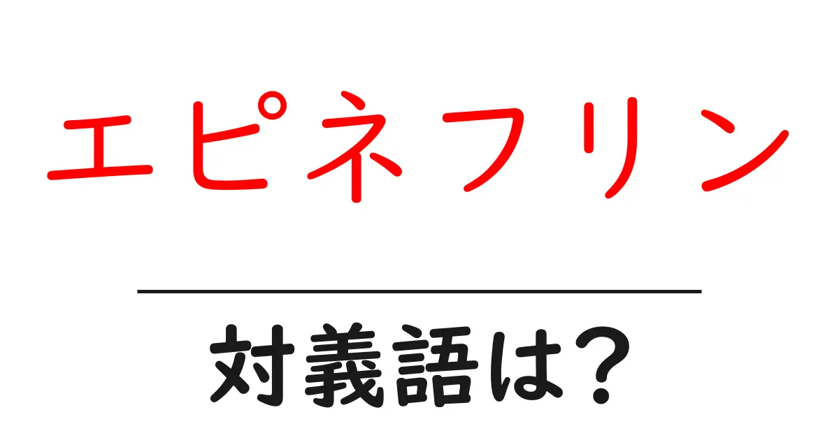 エピネフリンの対義語・反対語を使用例を交えて分かりやすく解説!