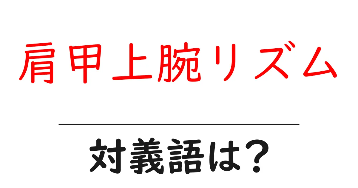 肩甲上腕リズムの対義語・反対語を使用例を交えて分かりやすく解説!