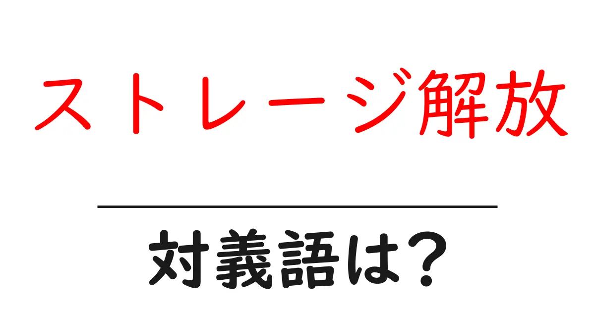 ストレージ解放の対義語・反対語を使用例を交えて分かりやすく解説!