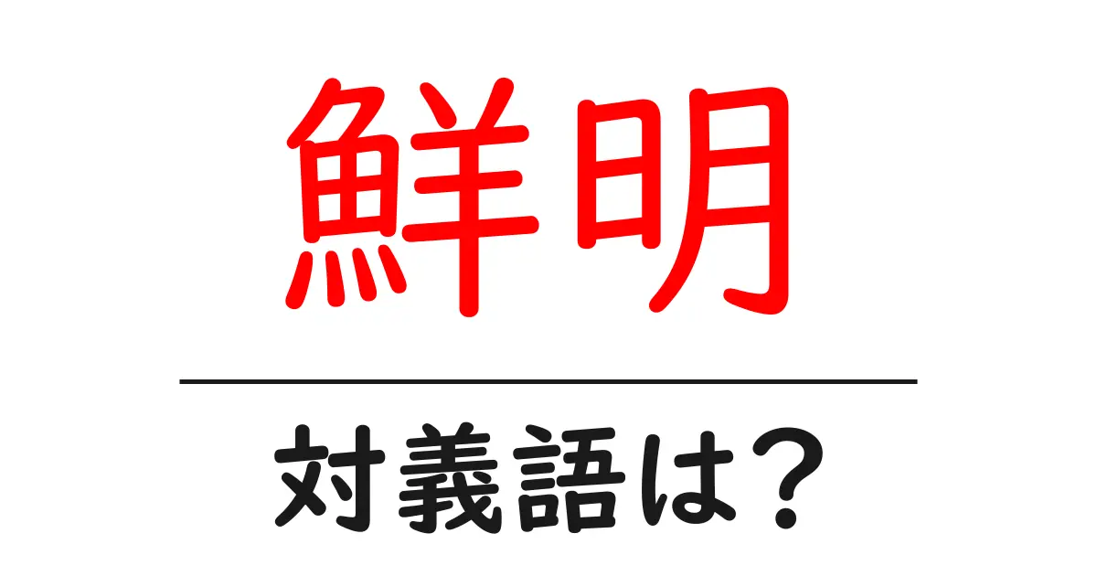 鮮明の対義語・反対語を使用例を交えて分かりやすく解説！