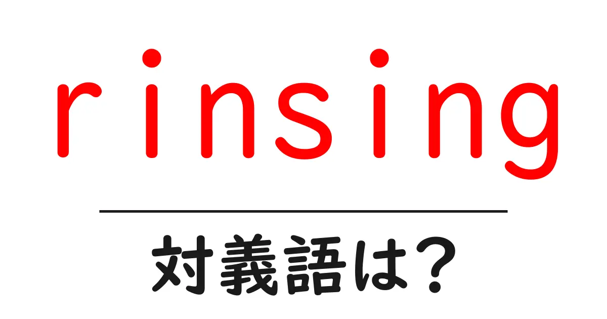 rinsingの対義語・反対語を使用例を交えて分かりやすく解説!